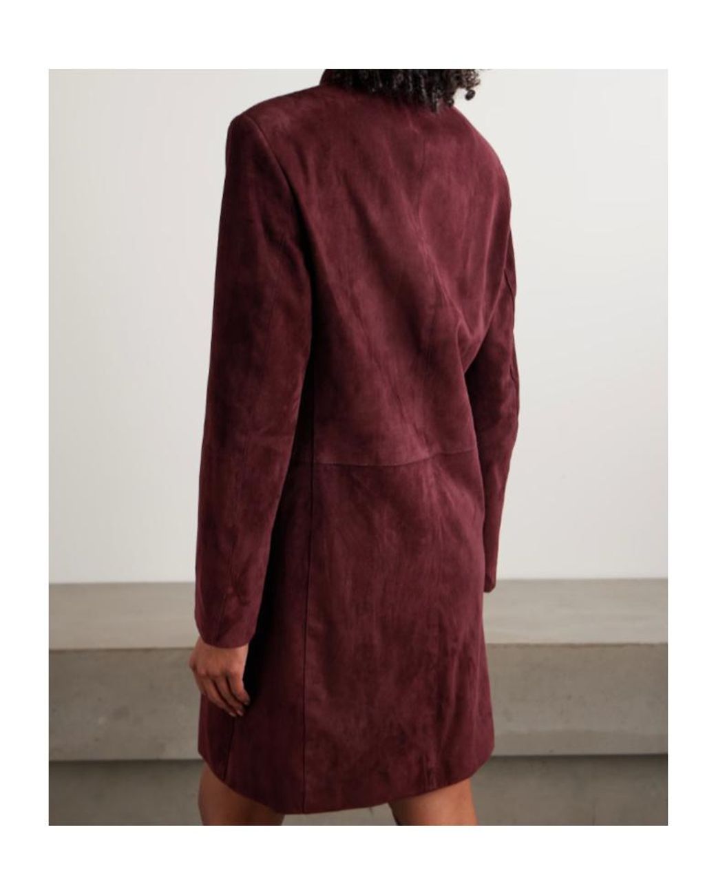 Nour Hammour Purple Long-Sleeved Leather Coat