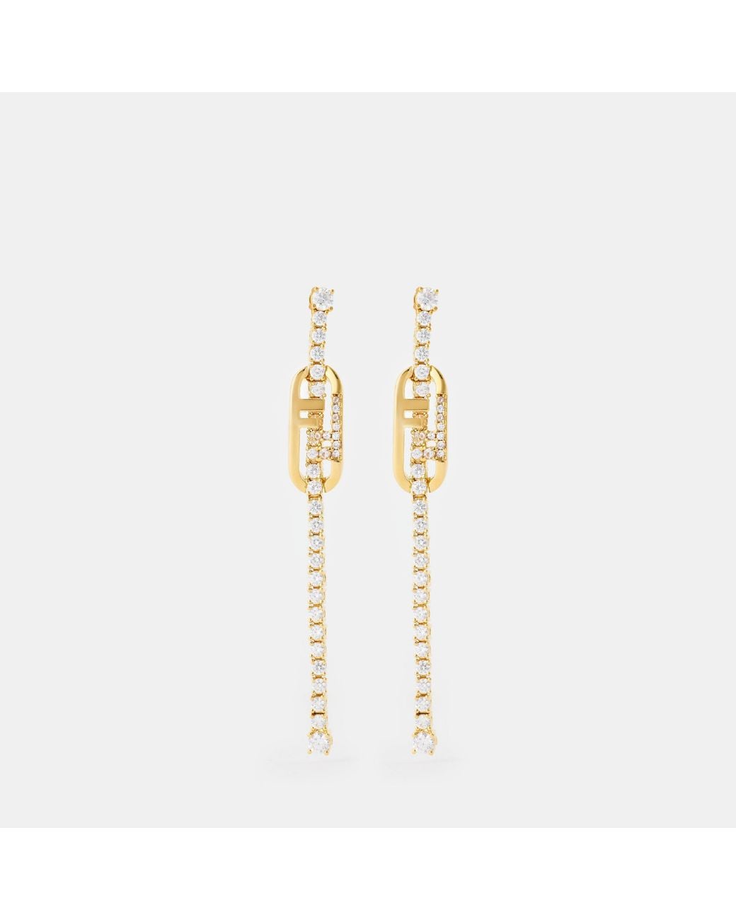 Fendi Metallic Brass Stud Earrings