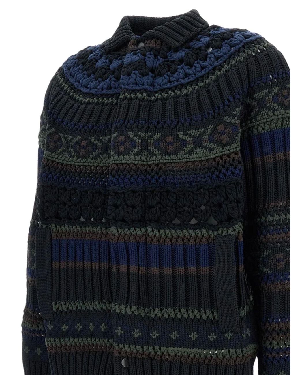 Sacai Red 'Knit' Cardigan for men