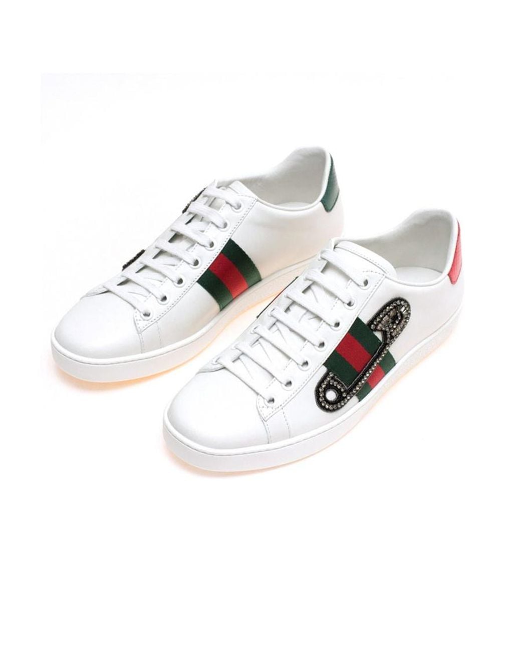 Gucci White Safety Pin Casual Sports Shoes