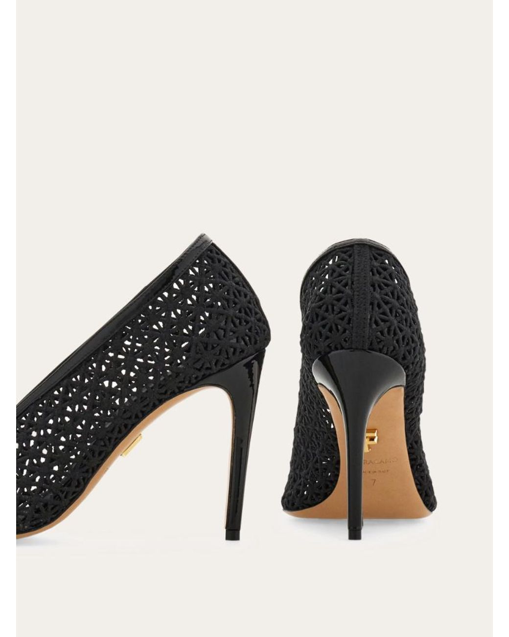 Ferragamo Black Ferragamo Macramé Pumps