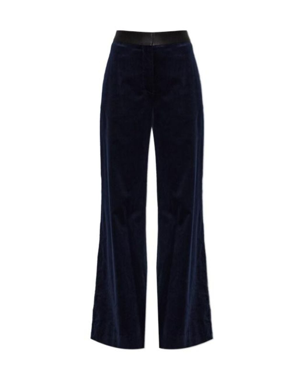 Victoria Beckham Blue High-Rise Velvet Pants