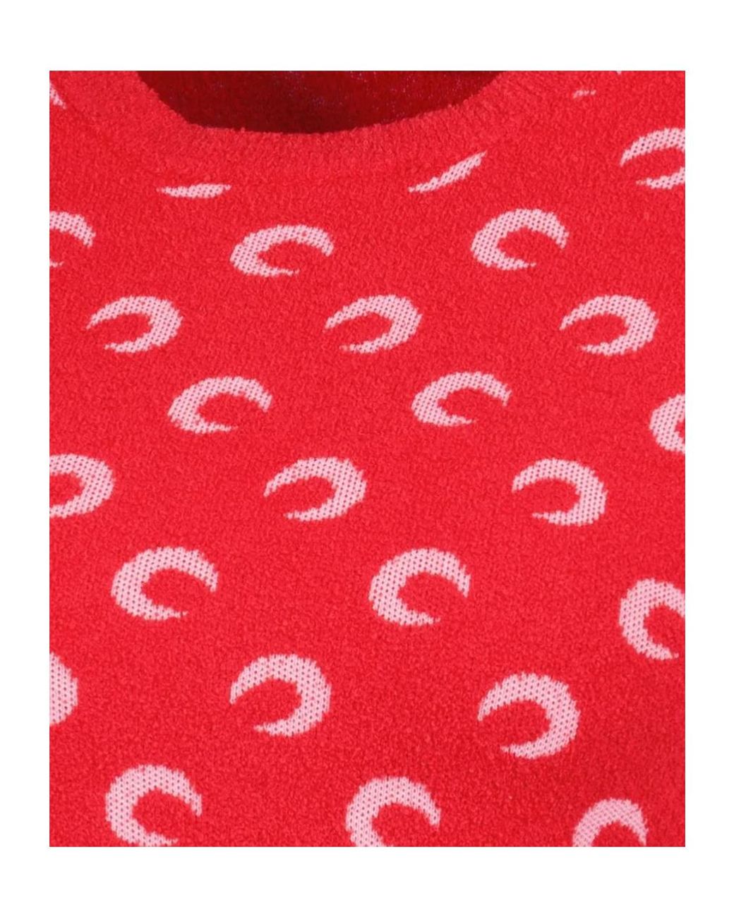 MARINE SERRE Red Moon Jacquard Knitted Top