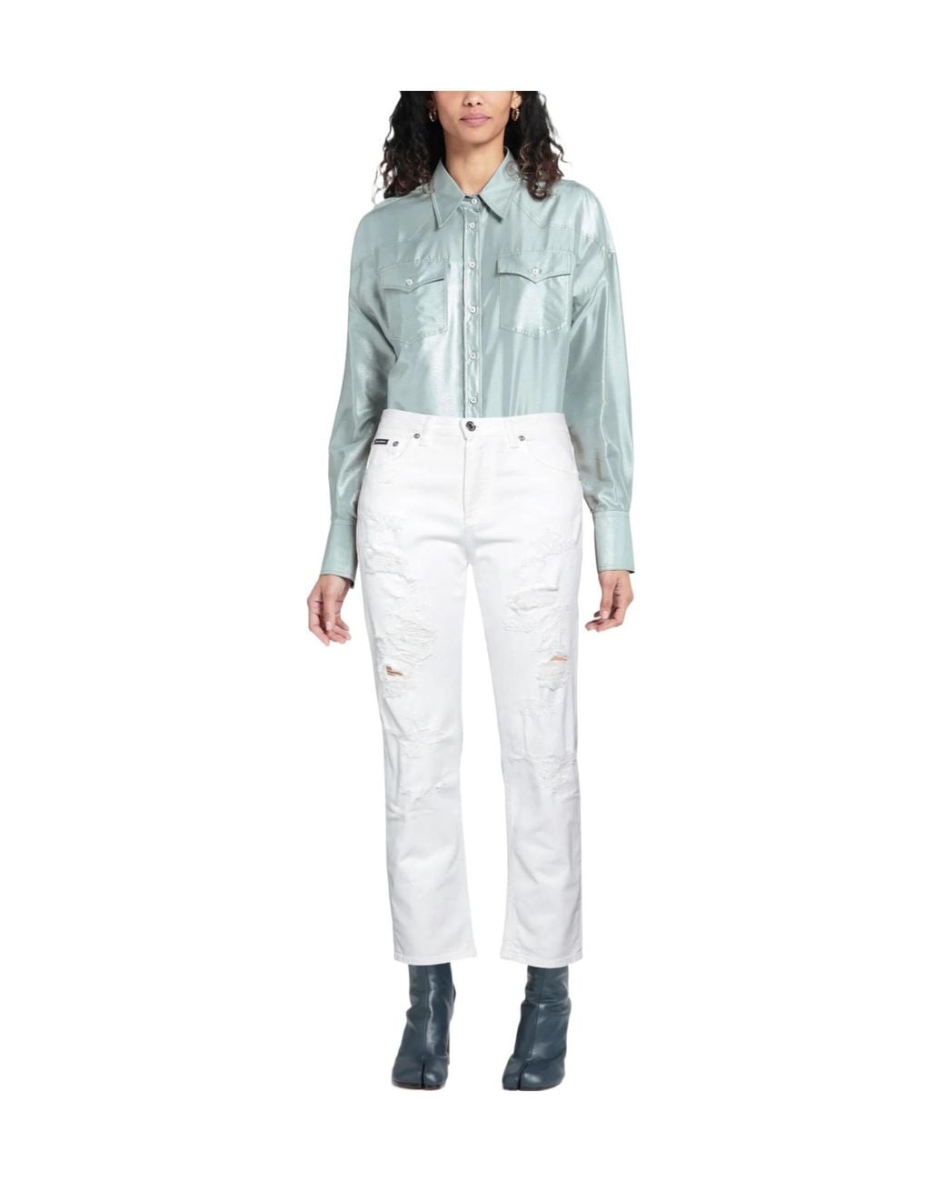 Dolce & Gabbana White Stretchy Colored Jeans