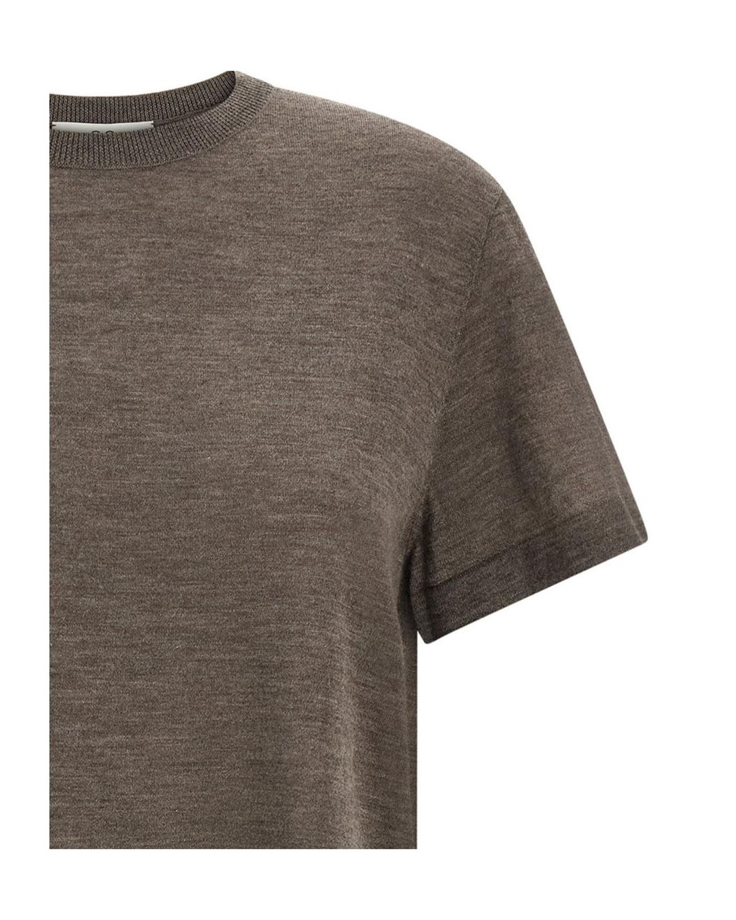 Co. Gray Shaved Knit Short-Sleeve Knitted Top