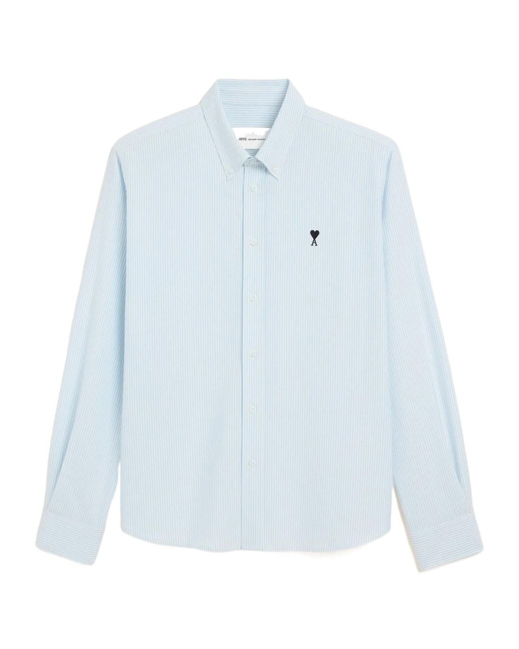 AMI Blue Ami Ami De Coeur Striped Shirt for men