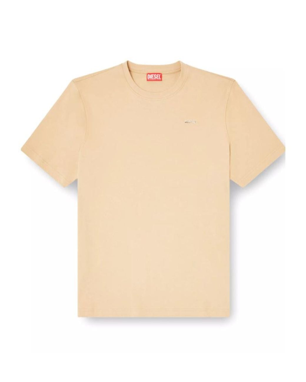 DIESEL Natural T-Adjust-Met Logo Lettering Crewneck T-Shirt for men