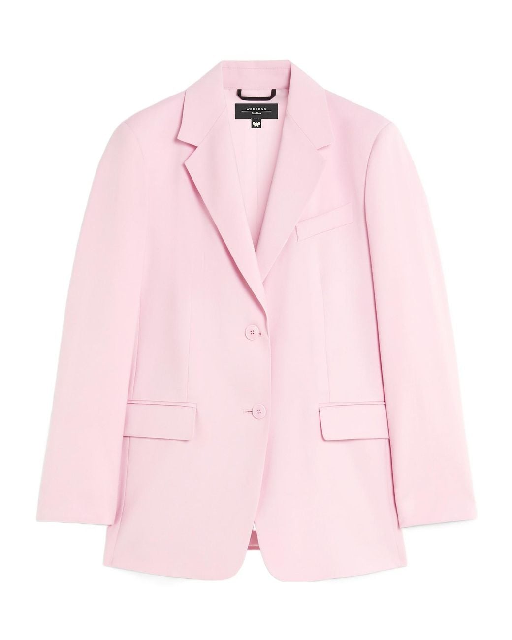 Weekend by Maxmara Pink Single-Breasted Wool-Blend Canvas Blazer