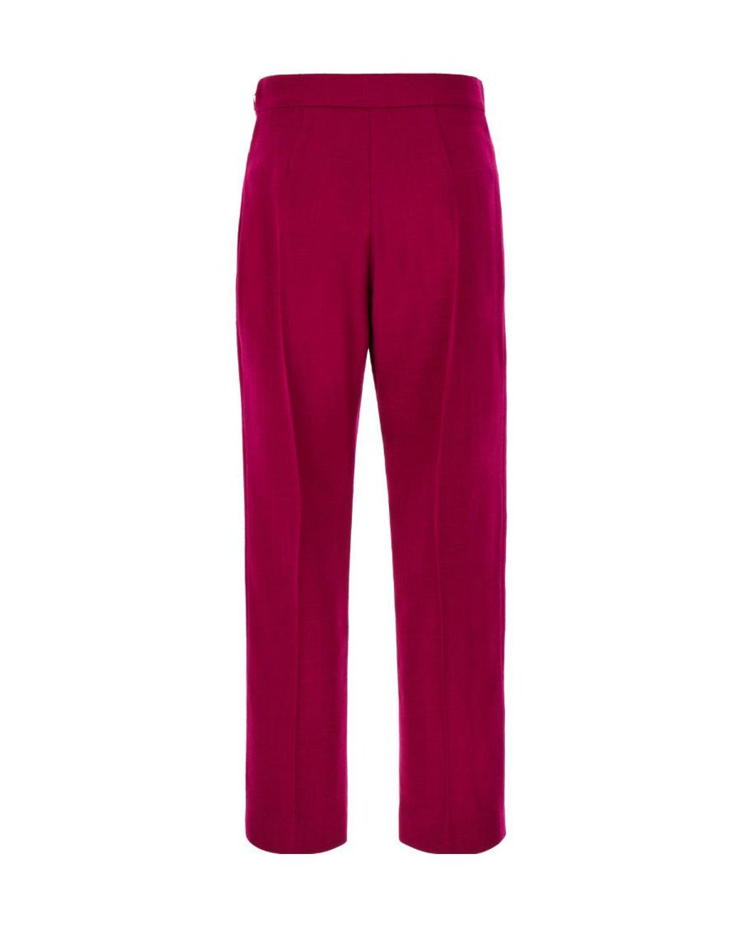 Fendi Red Wool-Blend Cropped Trousers