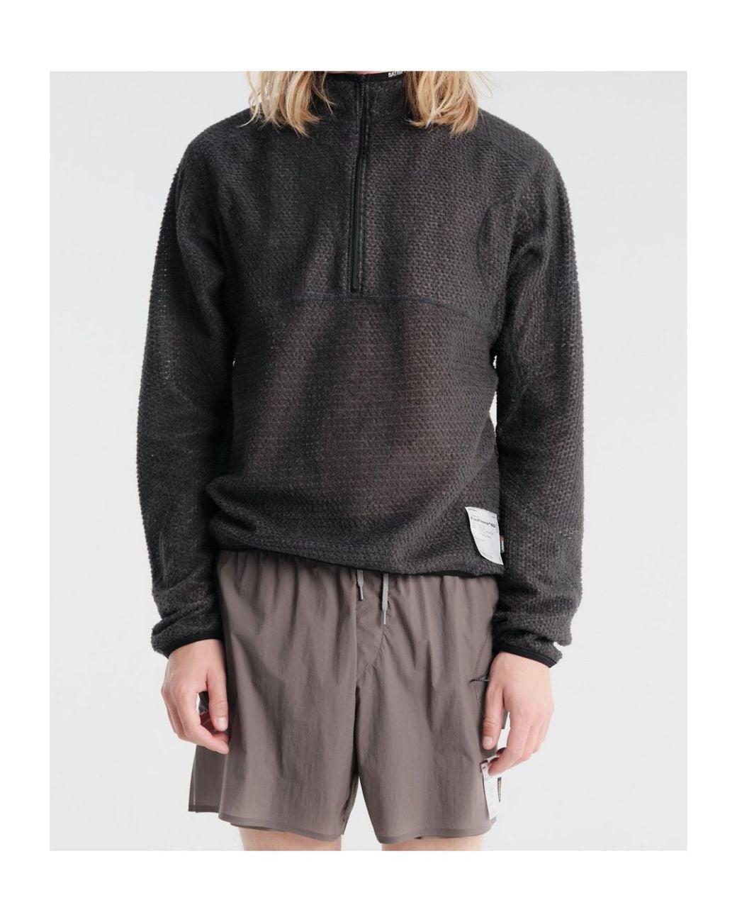 Satisfy Black Half-Zip Hoodie for men