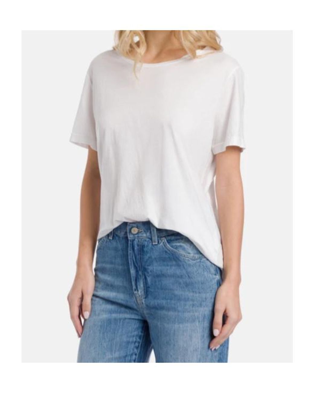 Dondup White Crew-Neck Jersey T-Shirt