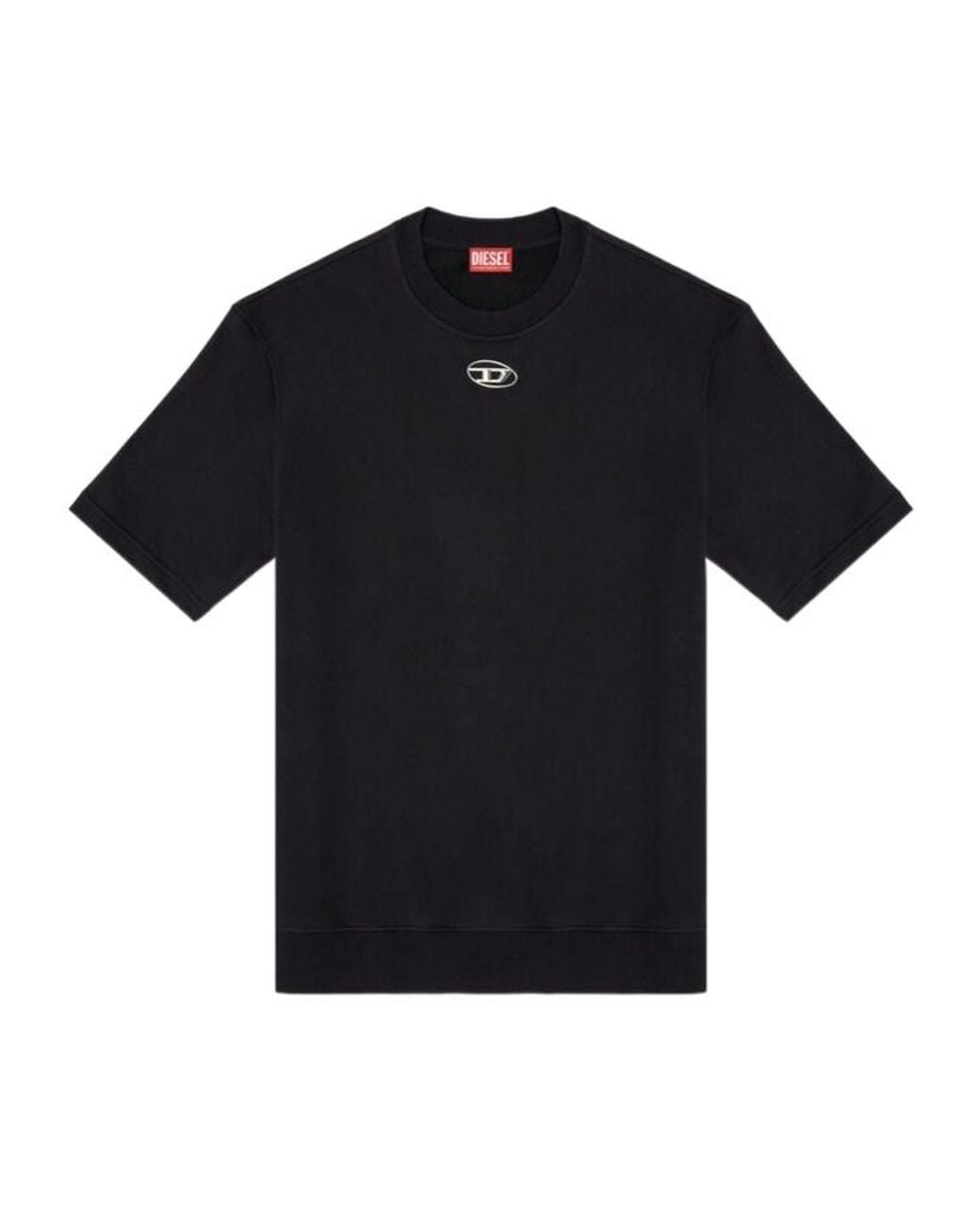 DIESEL Black Oval-D Half-Sleeved T-Shirt for men