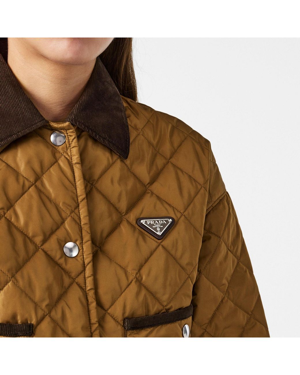 Prada Brown Quilted Cropped Jacket