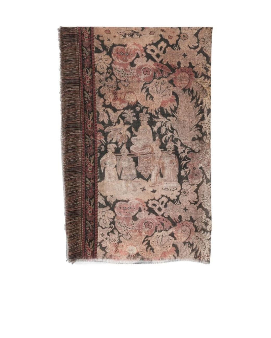 Pierre Louis Mascia Brown Tasseled Scarf