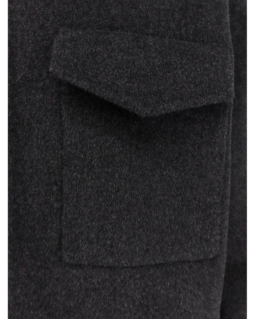 Aspesi Black Utility Pocket Coat for men
