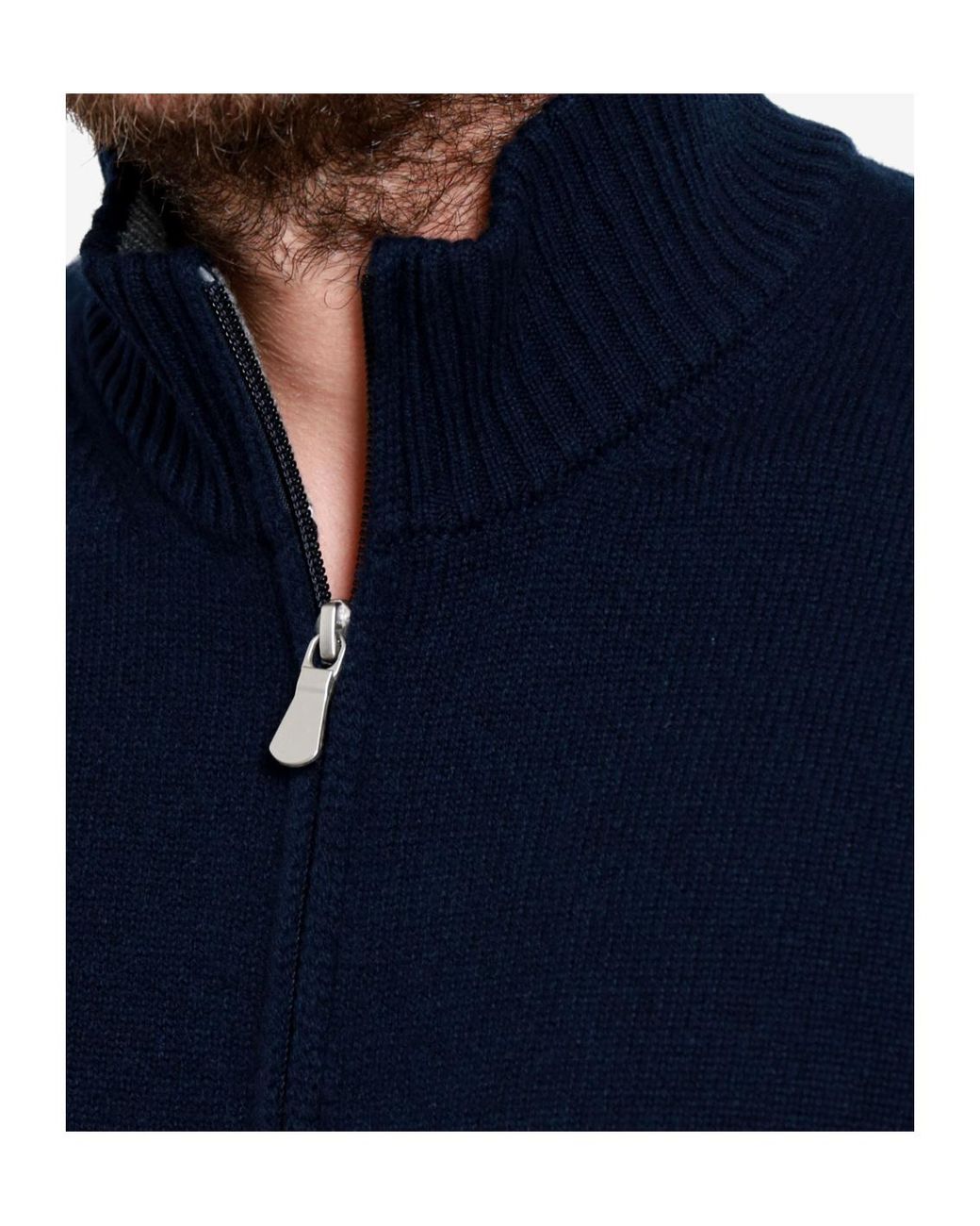 Gran Sasso Blue Zippered Knit Cardigan for men