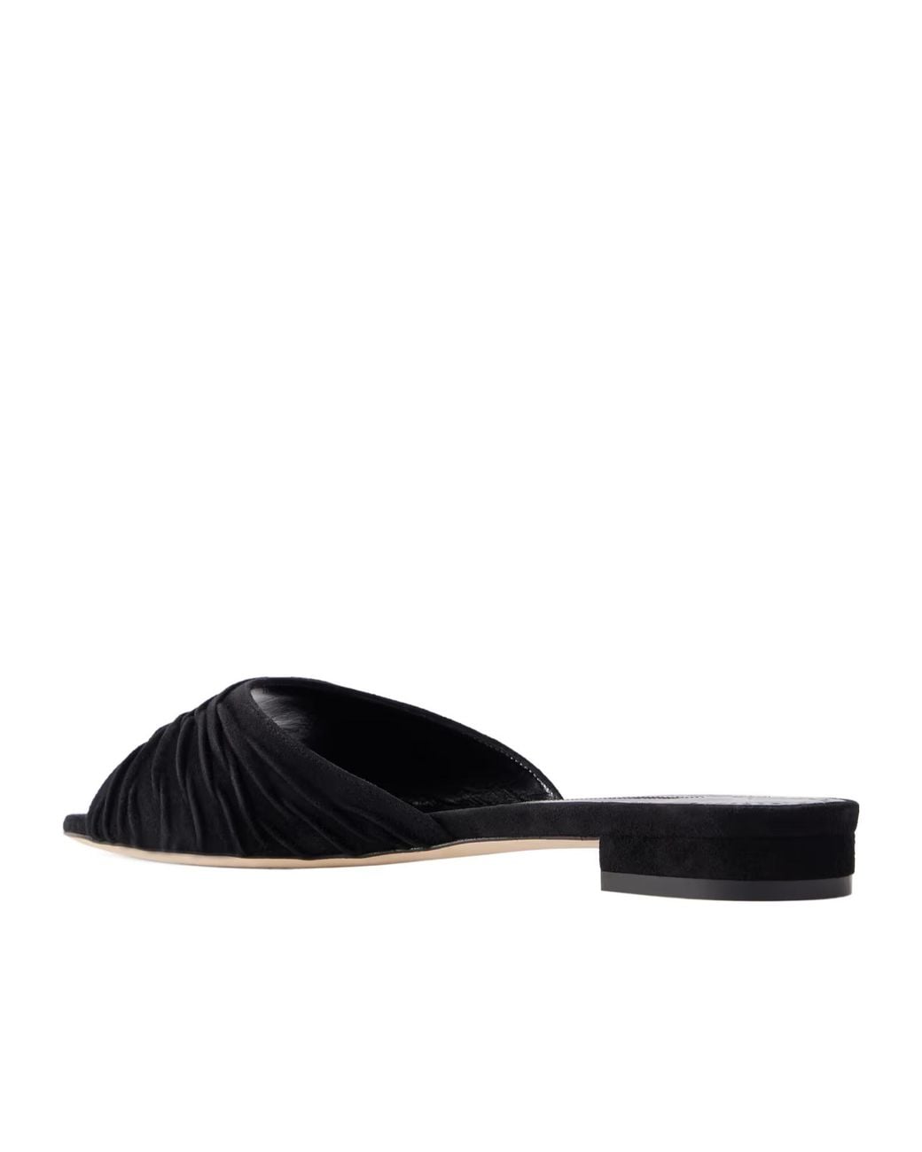 Manolo Blahnik Black Pirua 10 Pleated Suede Sandals