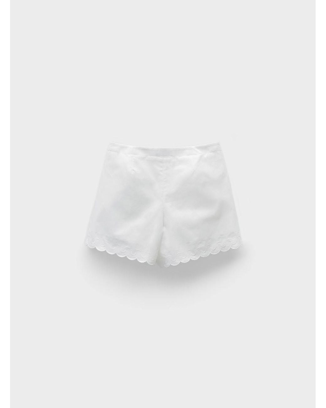 Low Classic White Scalloped Shorts