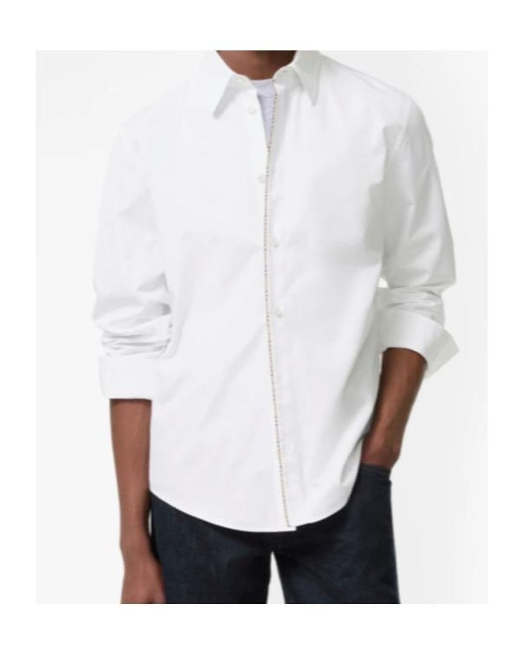 Burberry White Long Sleeved Buttoned Shirt for men