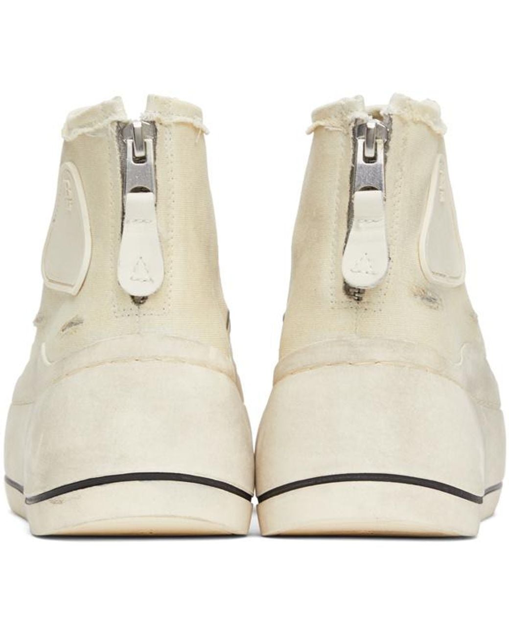 R13 Natural High-Top Platform Sneakers