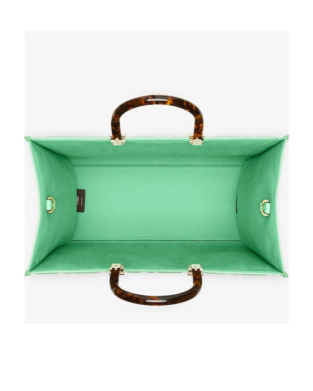 Fendi Green Monogram Embossed Tote Bag