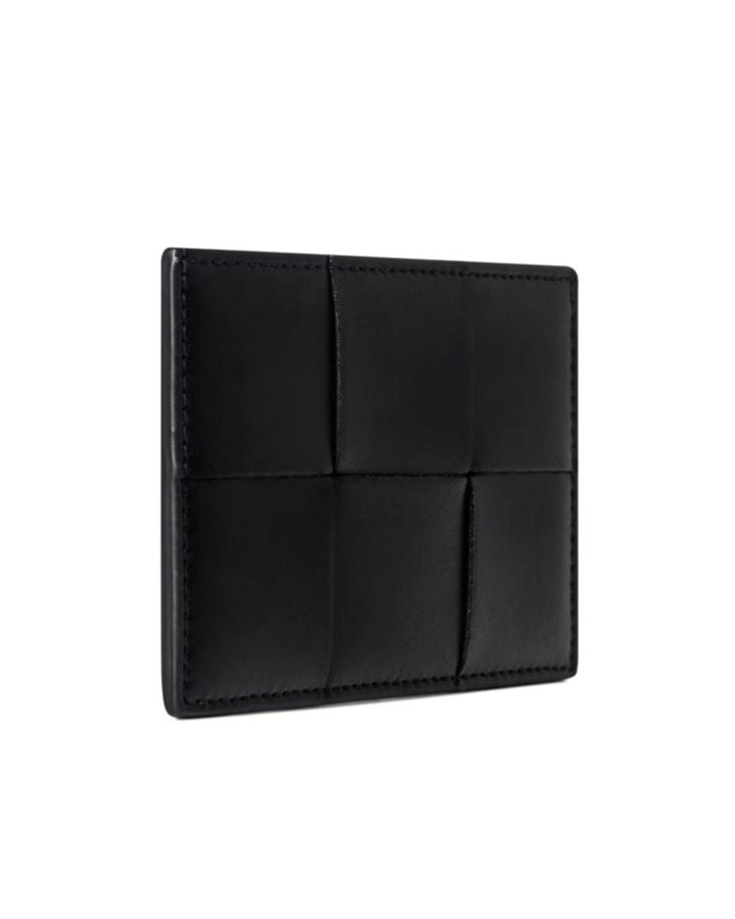 Bottega Veneta Black Intreccio Urban Leather Card Holder for men