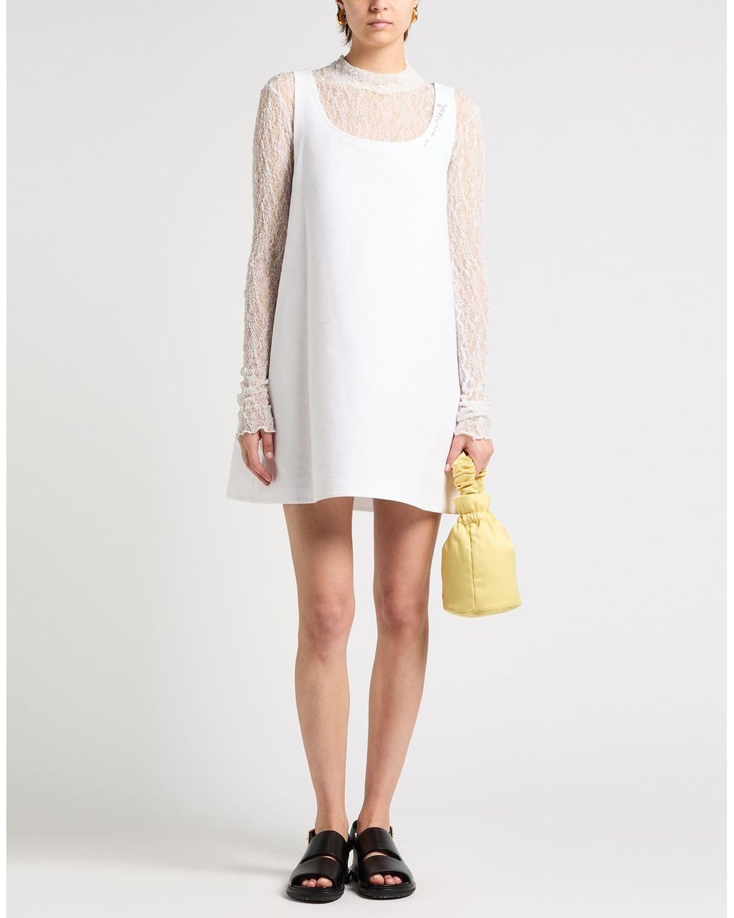 Marni White Sleeveless A-Line Skirt