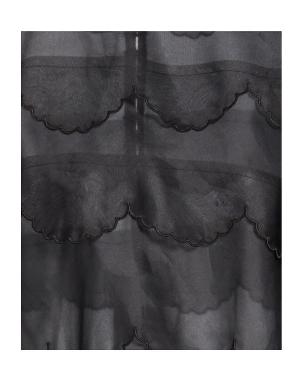 Maison Margiela Black Solid Color Organza Short-Sleeve Top