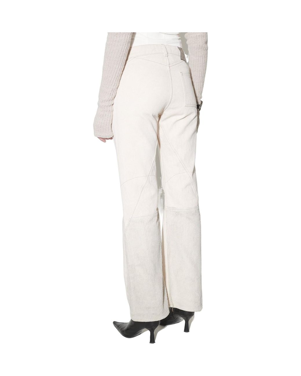 Our Legacy White Moto-Cut Flared Jeans