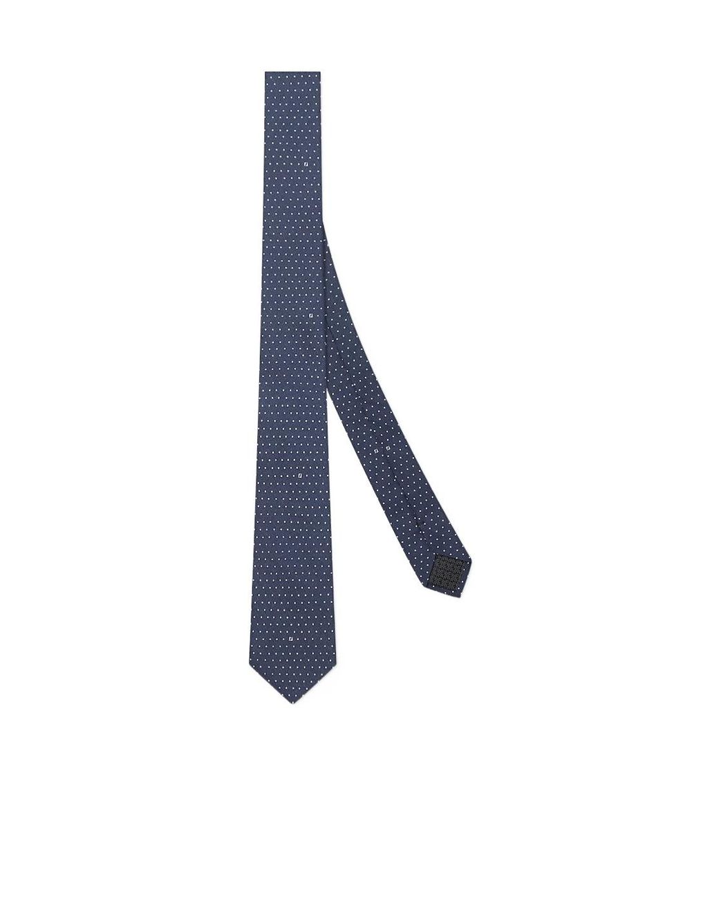 Fendi Blue フェンディ マイクロ ポルカドット モチーフ サテン ネクタイ for men