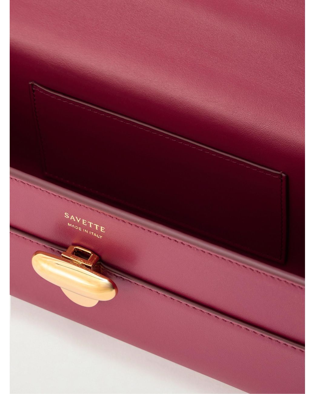 SAVETTE Purple Slim Symmetry Leather Tote