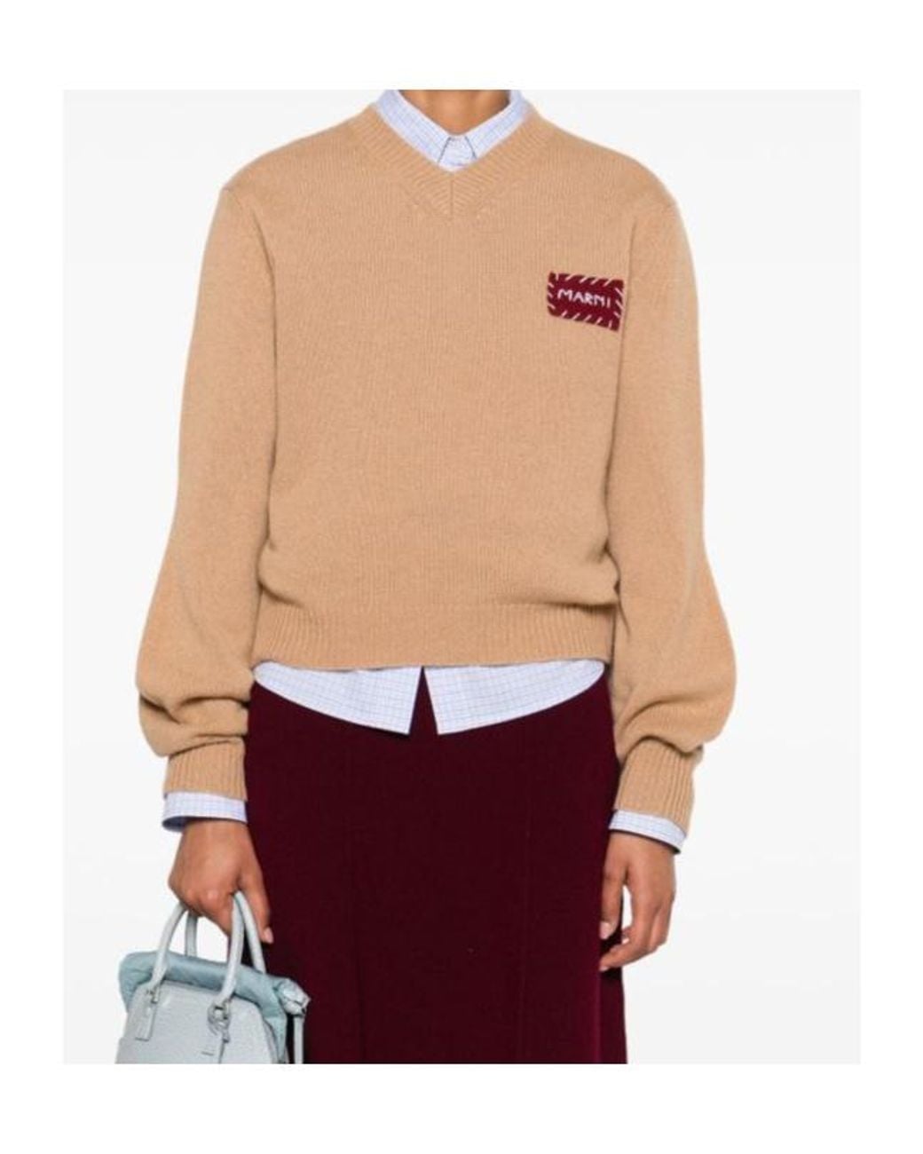 Marni Natural V-Neck Sweater