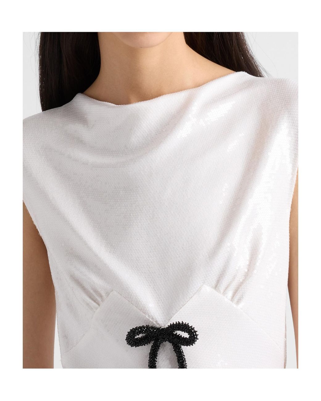 Prada White Sequined Midi Dress