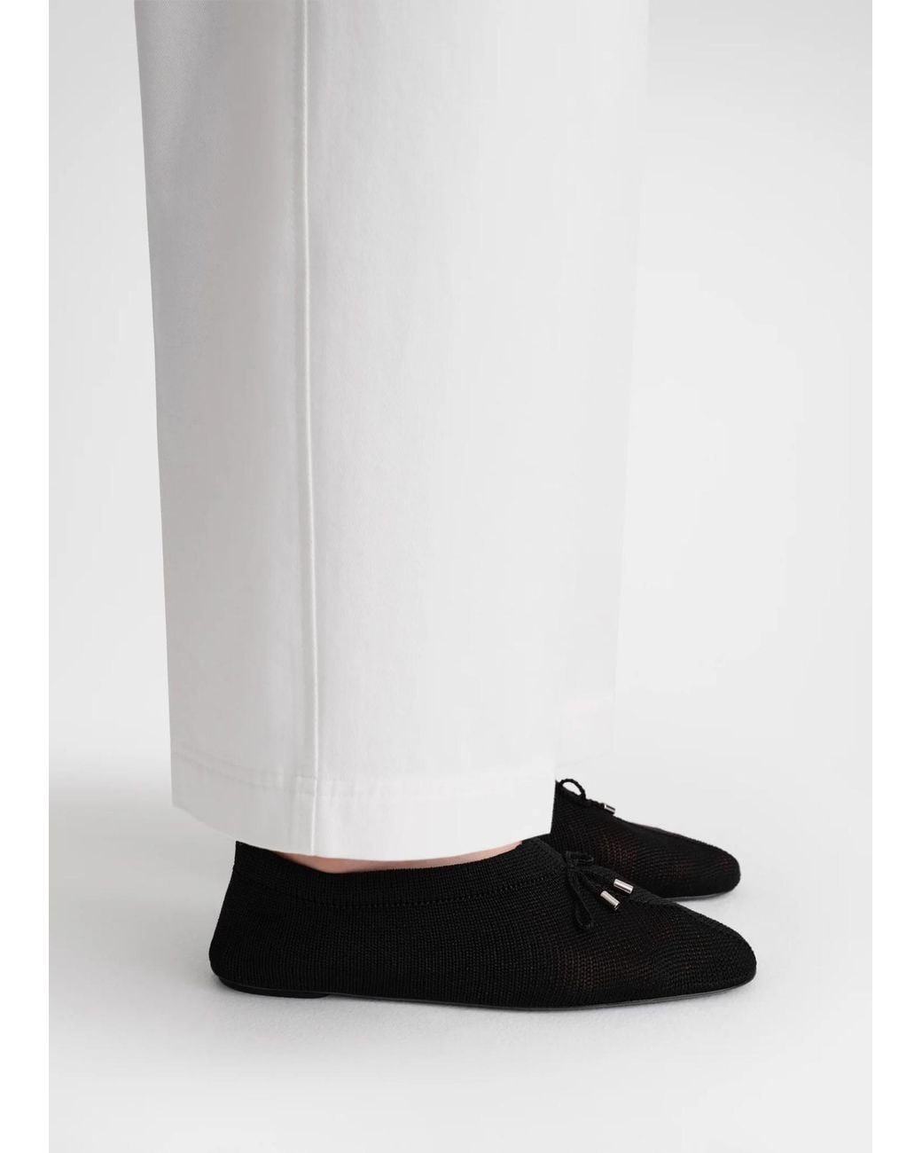 Totême Black Totême The Knitted Ballerina Flats
