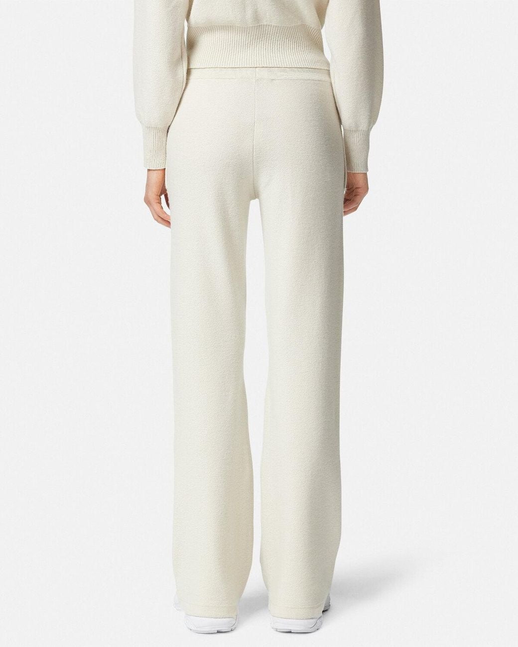 Versace White Drawstring Flared Trousers