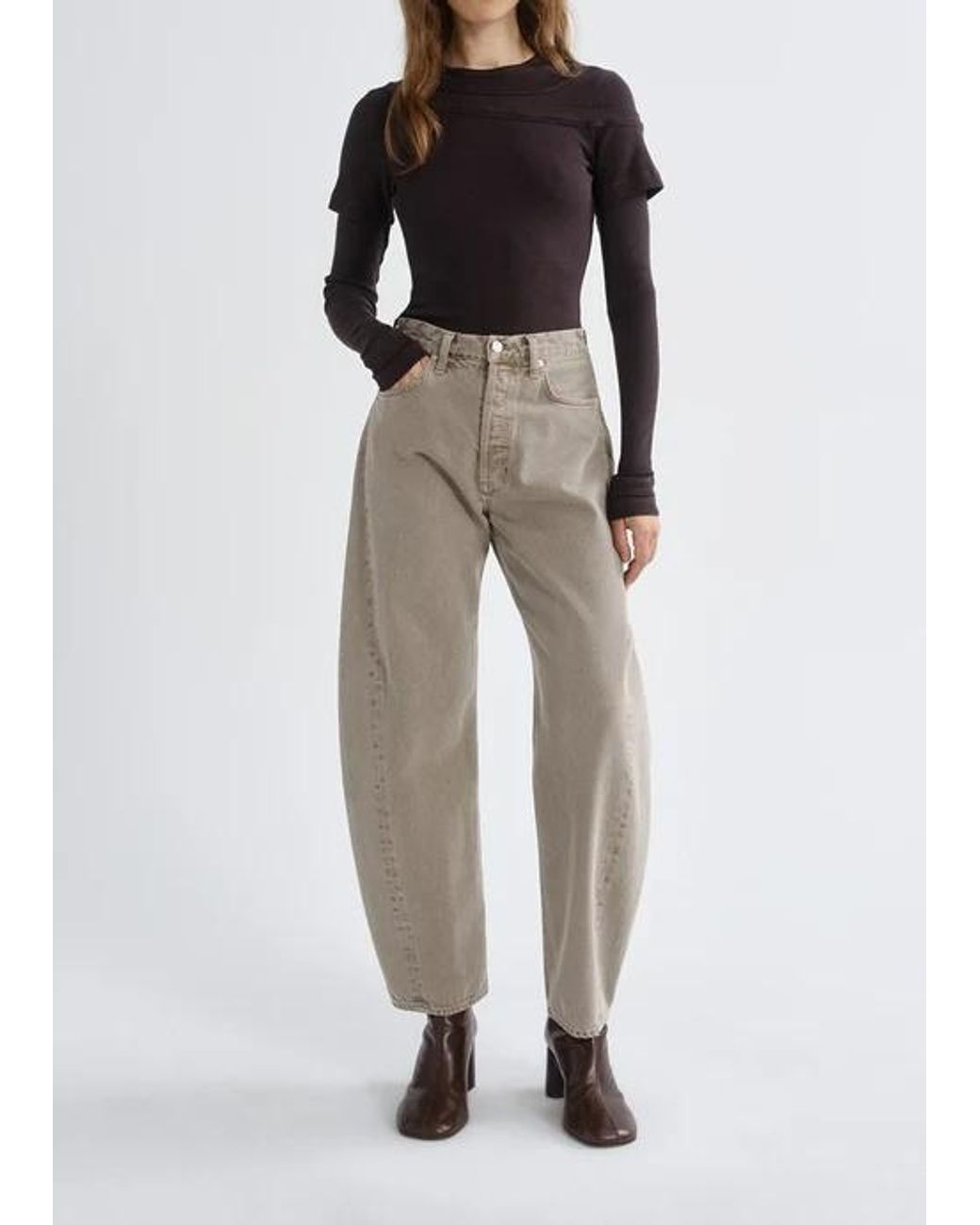 Agolde Multicolor Luna Curved-Leg Tapered Jeans
