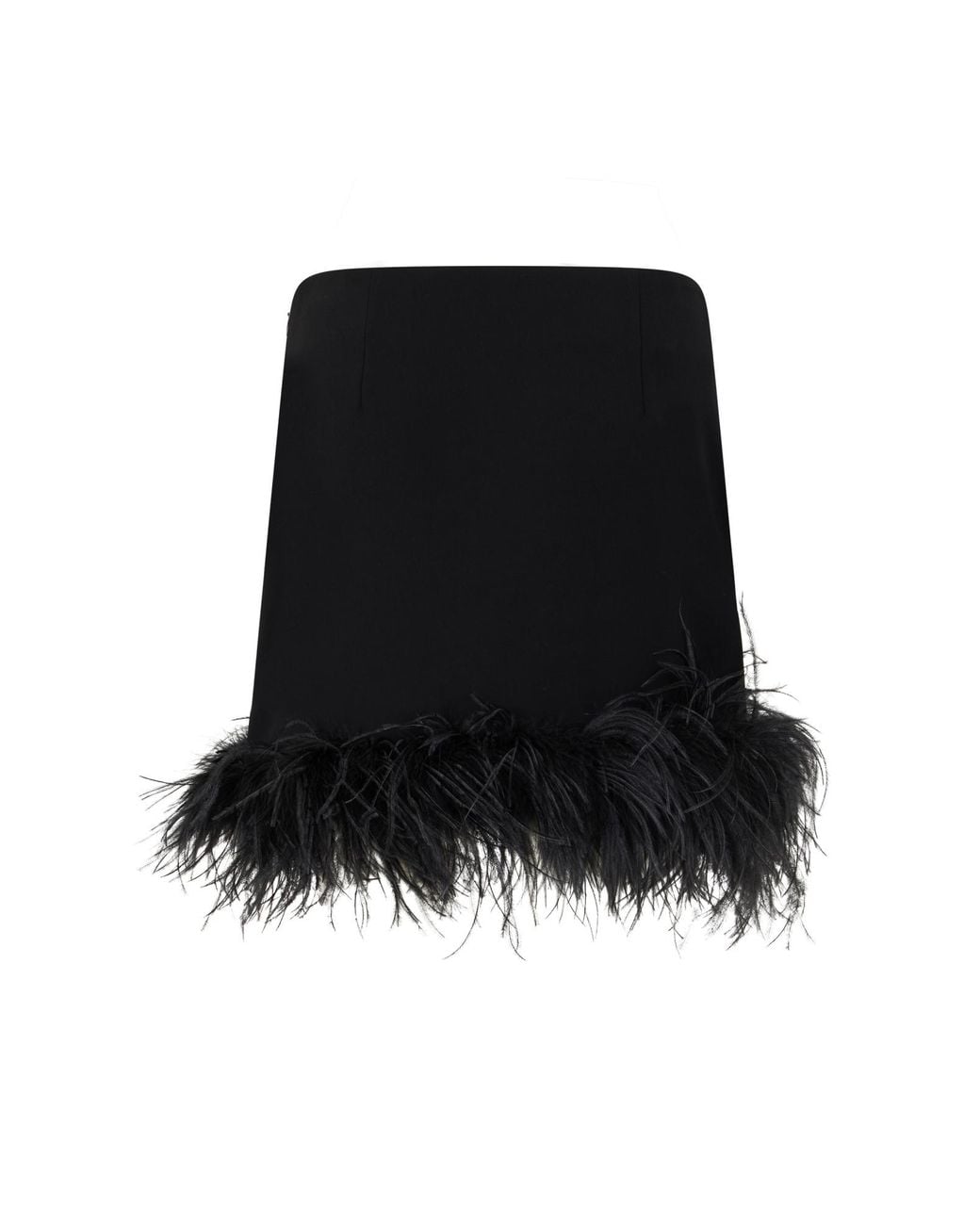 P.A.R.O.S.H. Black P.A.R.O..H. Feather-Trim Mini Skirt