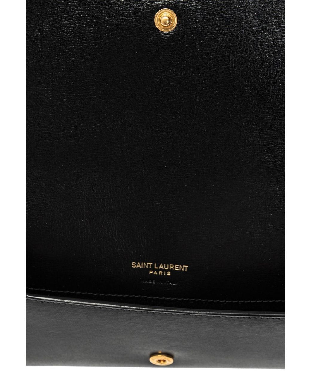 Saint Laurent Black Cassandre Foldover Top Shoulder Bag