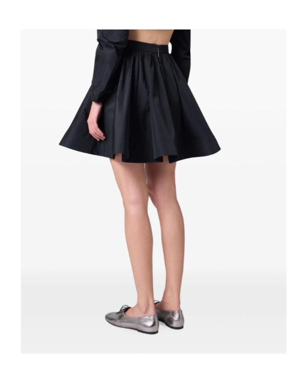 MSGM Blue Gathered A-Line Skirt
