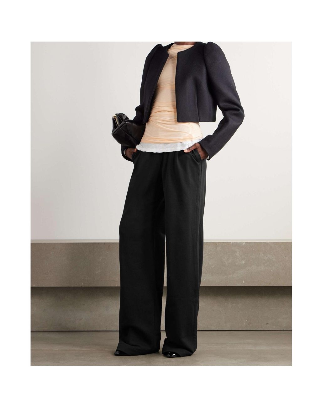 Dries Van Noten Black Wide-Leg Casual Pants