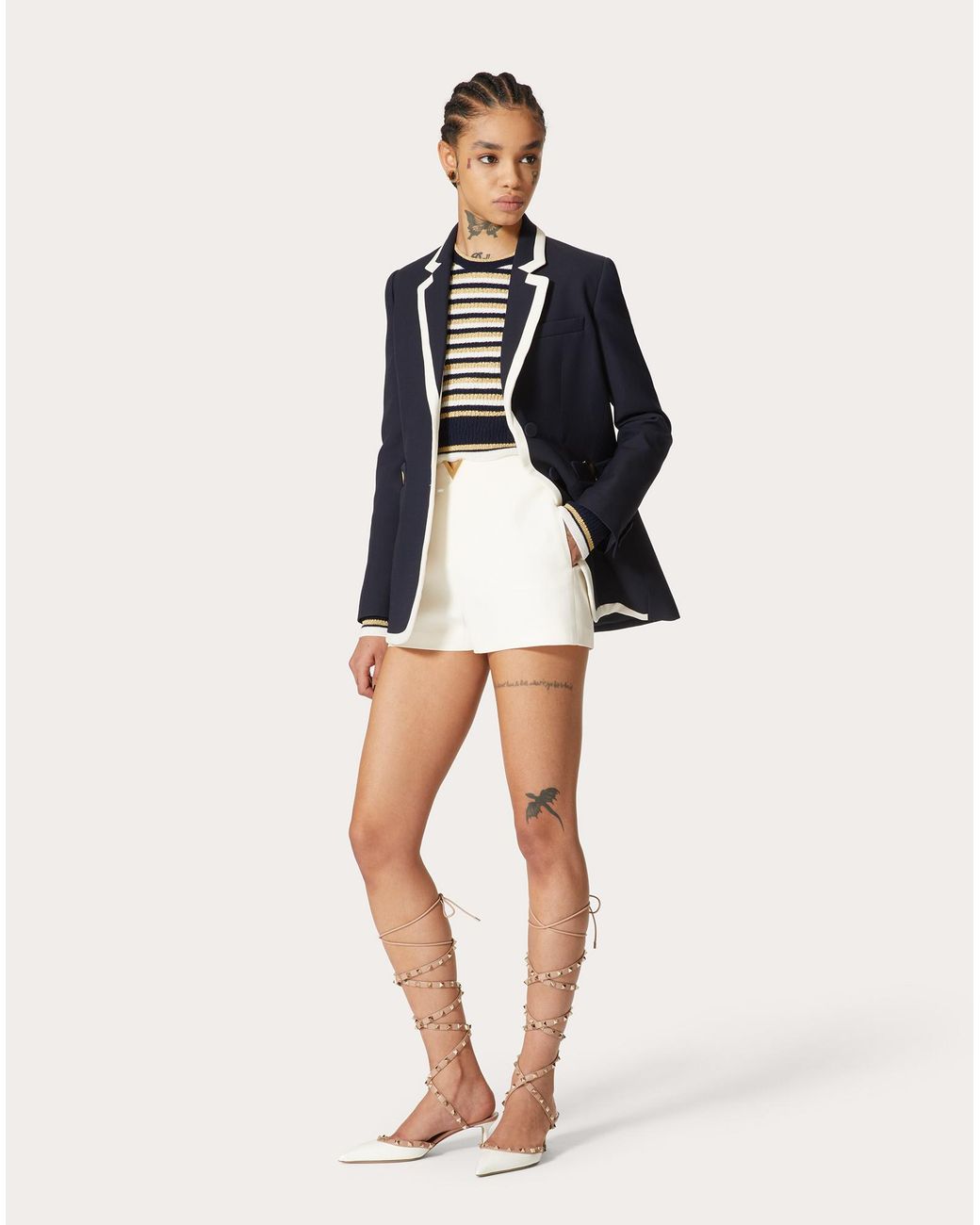 Valentino White Crepe Couture Shorts