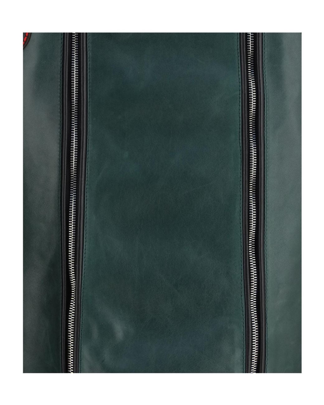 Marni Green Deep Leather Skirt With Leaf Pockets