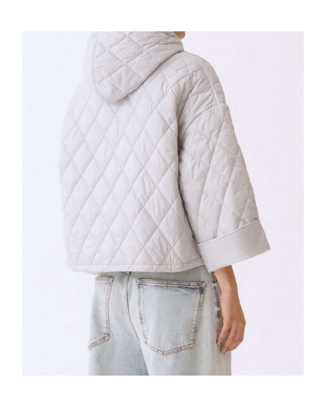 Fabiana Filippi Gray Quilted Hooded Jacket