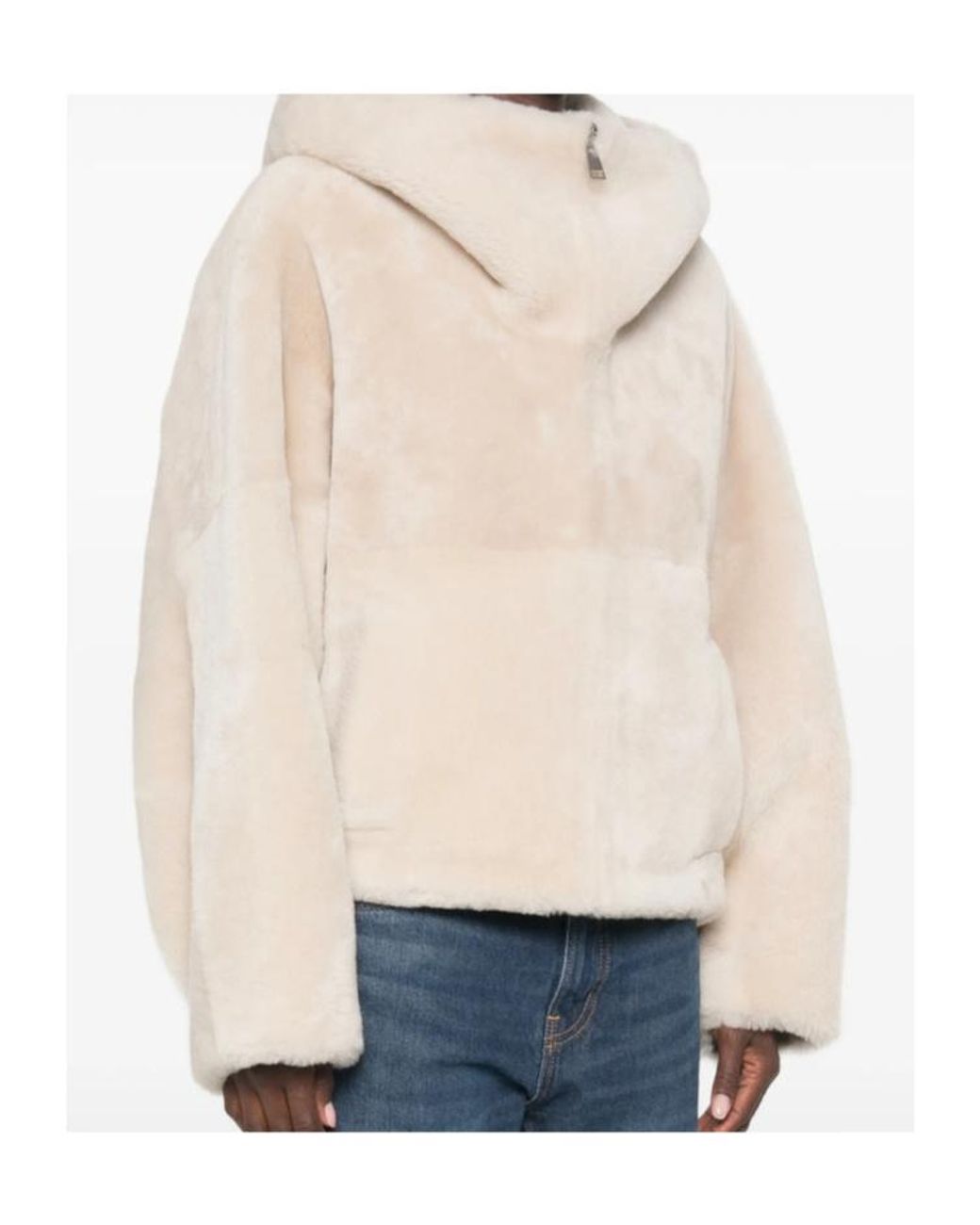 Blancha Blue Hooded Shearling Jacket