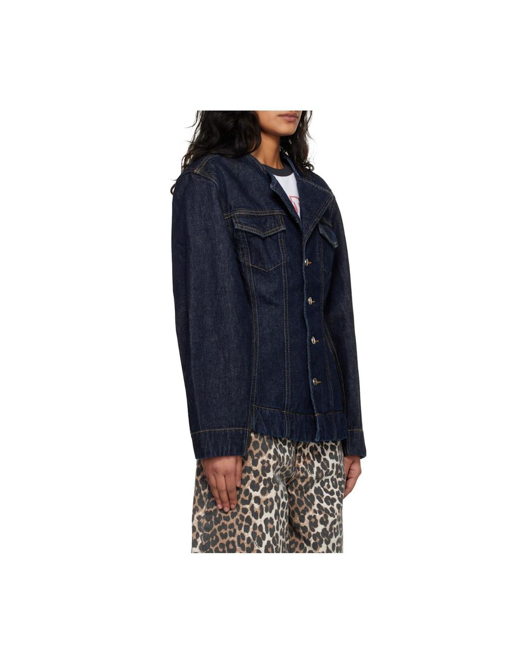 Ganni Blue Long-Sleeved Denim Jacket