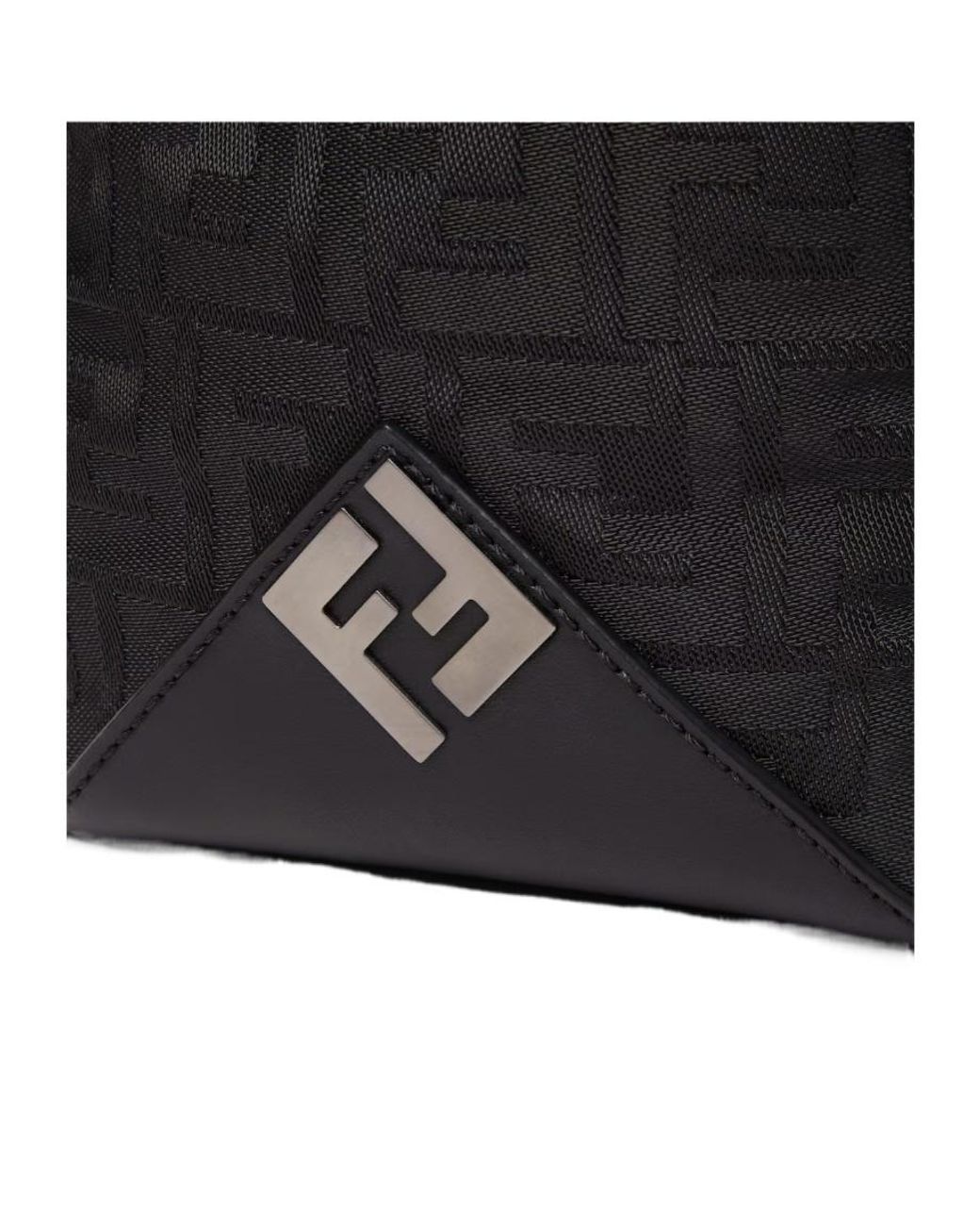 Fendi Black Lui Ff Jacquard Backpack for men
