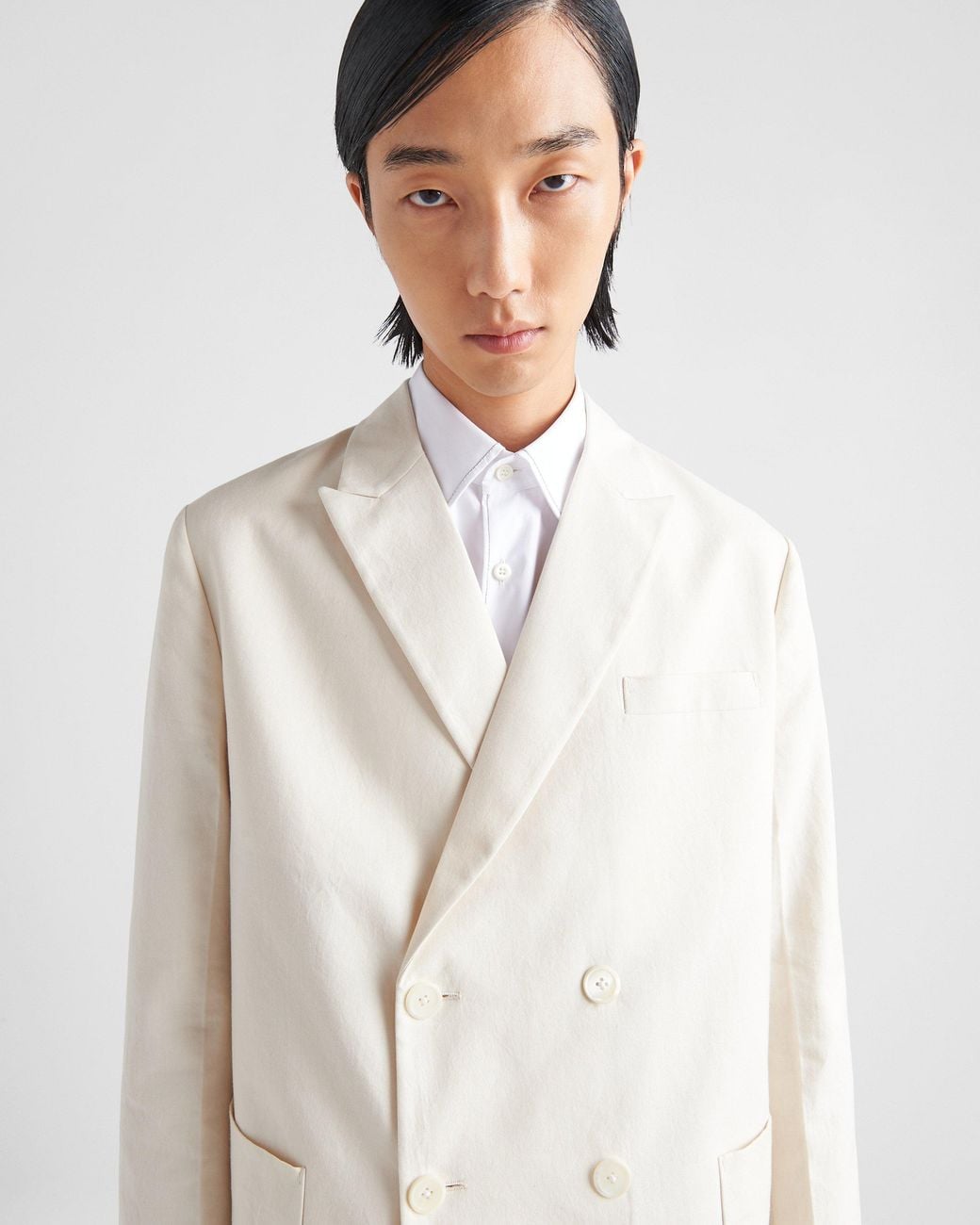 Prada White Double-Breatsed Long Sleeved Blazer for men