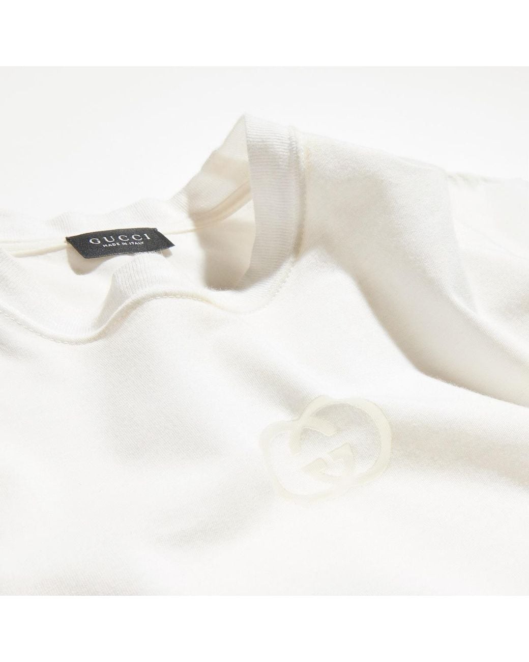 Gucci White Print T-Shirt for men