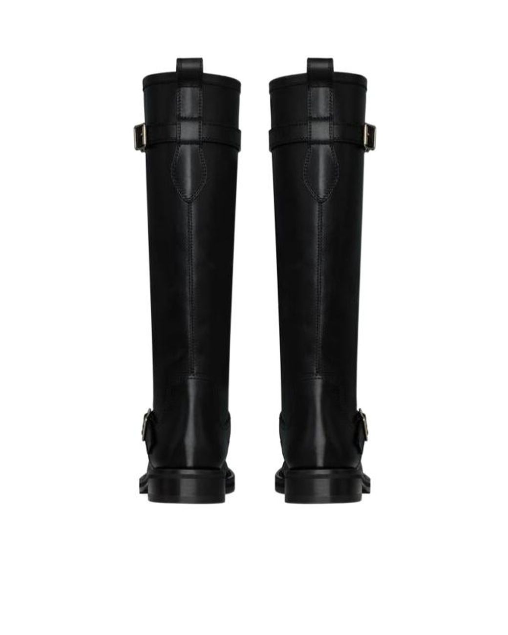 Saint Laurent Black River Round Toe Buckled Boots