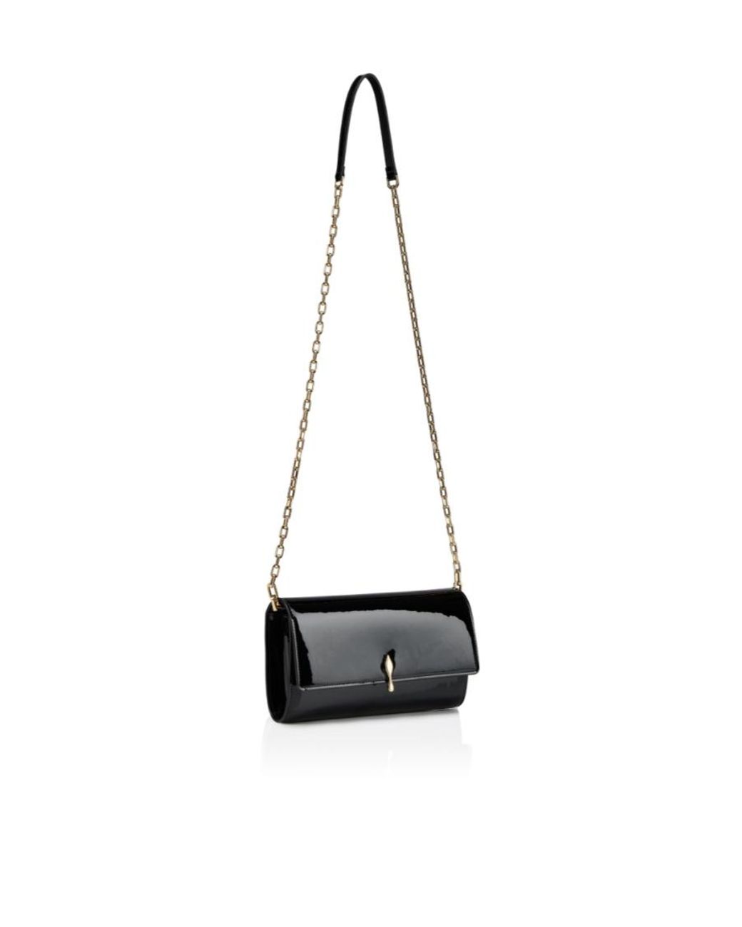 Christian Louboutin Black Fold-Over Wallet On Chain
